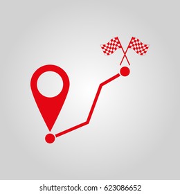 Path icon. Way, road, route, track symbol. Flat design. Stock - Vector illustration