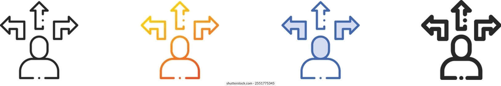 path icon.Thin Linear, Gradient, Blue Stroke and bold Style Design Isolated On White Background
