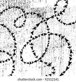 path of insects on grunge background