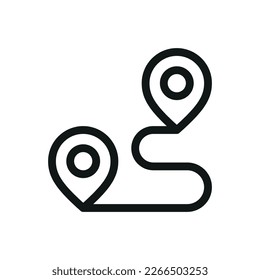 Path isolated icon, shipping route vector symbol with editable stroke