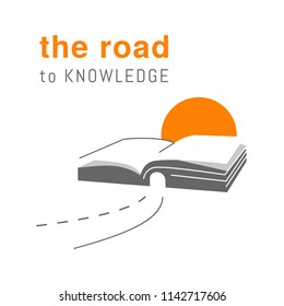 The path to the knowledge. Creative illustration for branding identity. Vector image.
