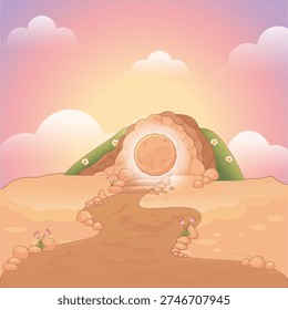 Path Leading to Glowing Empty Tomb