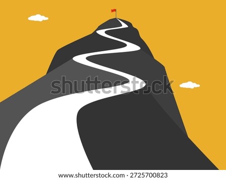 path leads to the target flag at the mountaintop