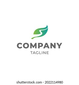 Vector del logotipo de la ruta de la naturaleza orgánica del trazado y la hoja