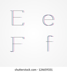 Path Letters E e F f