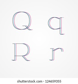 Path Letters Q q R r