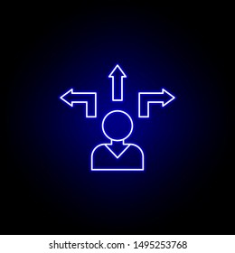 Path man line neon icon. Elements of Business illustration line icon. Signs and symbols can be used for web, logo, mobile app, UI, UX