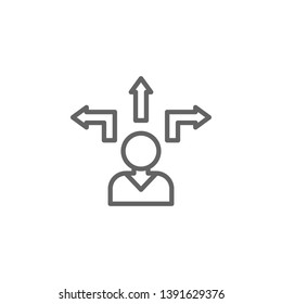 Path man outline icon. Elements of Business illustration line icon. Signs and symbols can be used for web, logo, mobile app, UI, UX