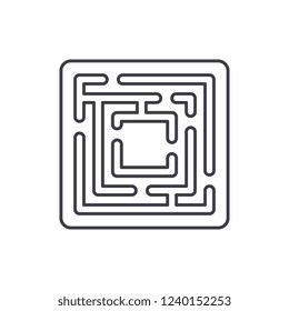 Path in the maze line icon concept. Path in the maze vector linear illustration, symbol, sign