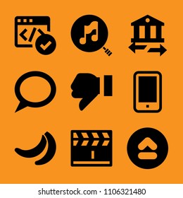 path, negative, telephone, financial, fresh and song icon vector set. Flat vector design with filled icons. Designed for web and software interfaces