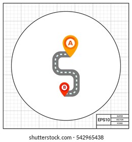 Path on Road Vector Icon