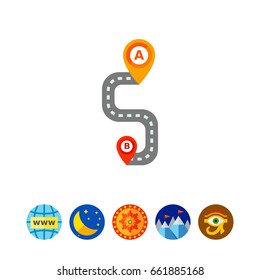 Path on Road Vector Icon