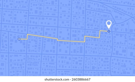 Path from a point to the intended goal, destinations, signs. roads throughout map. Navigation mapping technology. Location tracks dashboard. Vector illustration