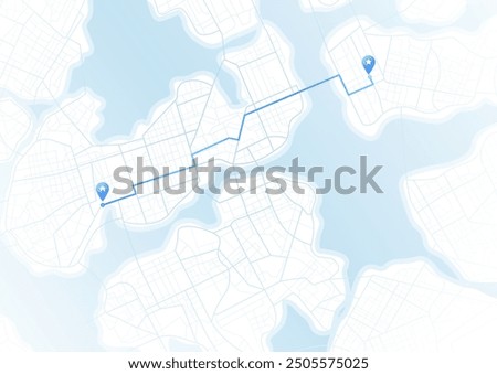 The path from a point to the intended goal, destinations, signs. roads throughout map. Navigation mapping technology for obtaining data on distance and turns of the path. location tracks dashboard