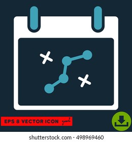 Path Points Calendar Day icon. Vector EPS illustration style is flat iconic bicolor symbol, blue and white colors.