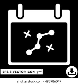Path Points Calendar Day icon. Vector EPS illustration style is flat iconic symbol, white color.