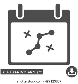 Path Points Calendar Day icon. Vector EPS illustration style is flat iconic symbol, gray color.