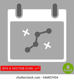 Path Points Calendar Day icon. Vector EPS illustration style is flat iconic bicolor symbol, dark gray and white colors.