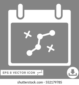 Path Points Calendar Day icon. Vector EPS illustration style is flat iconic symbol, white color.