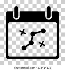 Path Points Calendar Day icon. Vector illustration style is flat iconic symbol, black color, transparent background. Designed for web and software interfaces.