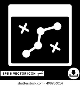 Path Points Calendar Page icon. Vector EPS illustration style is flat iconic symbol, white color.