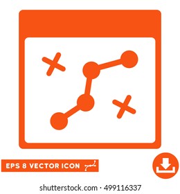 Path Points Calendar Page icon. Vector EPS illustration style is flat iconic symbol, orange color.