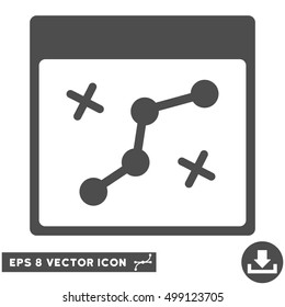 Path Points Calendar Page icon. Vector EPS illustration style is flat iconic symbol, gray color.