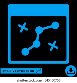 Path Points Calendar Page icon. Vector EPS illustration style is flat iconic symbol, blue color.