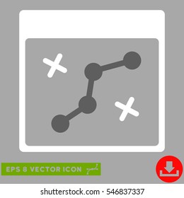 Path Points Calendar Page icon. Vector EPS illustration style is flat iconic bicolor symbol, dark gray and white colors.