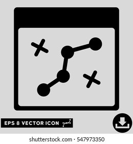 Path Points Calendar Page icon. Vector EPS illustration style is flat iconic symbol, black color.