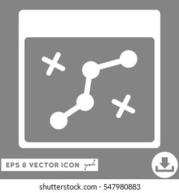 Path Points Calendar Page icon. Vector EPS illustration style is flat iconic symbol, white color.