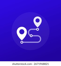 Ruta, icono de ruta en diseño transparente
