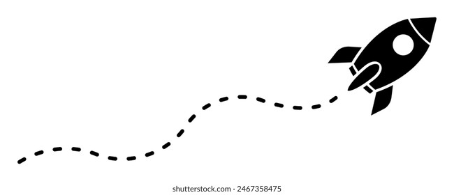 Ruta o cohete de ruta. Traza de nave espacial. Trasbordador de ida.