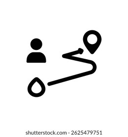 Path Route with User Icon - User Journey and Task Routing Icon