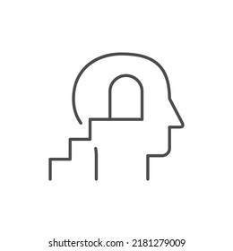 Path to subconscious line outline icon