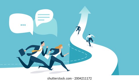 Path To Success. Career Concept. Business Vector Illustration