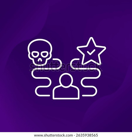 path to success or failure icon in line design
