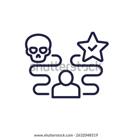 path to success or failure line icon