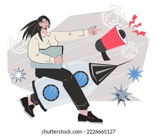 Path to success, startup launch and career growth opportunity concept, flat cartoon vector illustration isolated on white background. Career future and business opportunity.