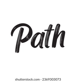 path text lettering on white background.