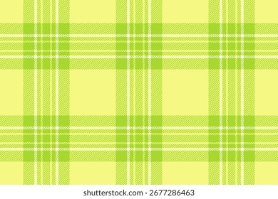 Path texture pattern background, valentines day plaid textile check. Official vector seamless fabric tartan in lime and light yellow colors palette.