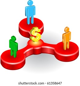 The path of the three businessmen for money