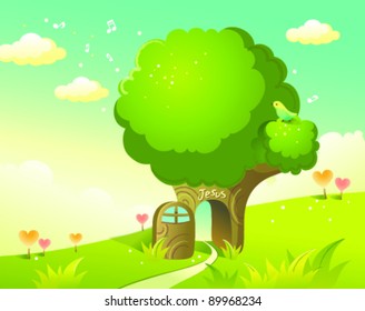 Path through tree and Sky