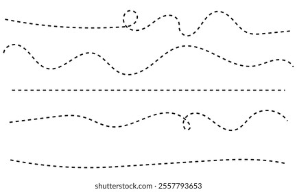 Path travel dotted line trip dashed trace destination track plan and silhouette, travelling symbol vector illustration .