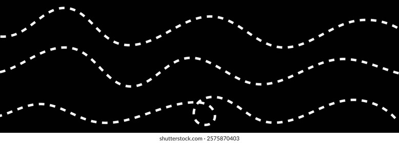 Path travel dotted line trip dashed trace destination track plan and silhouette, travelling symbol . Transport dot pathes lines traces tourism design vector illustration.