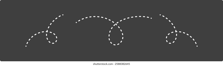 Path travel dotted line, vector illustration. EPS 10
