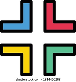 icono de línea de color de vector de ruta