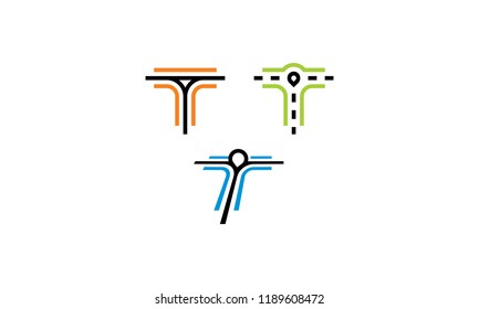 the path vector map logo icon vector
