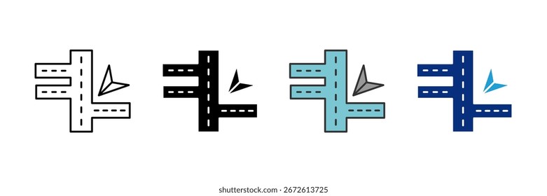 Path Way Icon Set Multiple Style Collection