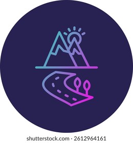 Path way Line Circle Gradient Style